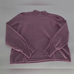 Olive + Oak Women’s Mauve Textured Knit Sweater Size LTextured Purple Sweater